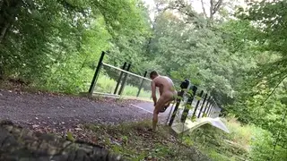 Muscular European Strokes Outdoors Until He Explodes