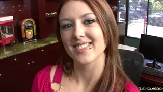 Tattooed Brunette Seduces Employee in Office Creampie