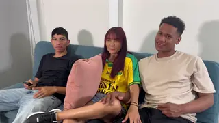 Curvy Latina Takes Two Cocks in Office Threesome