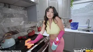 Curvy Latina Maid Takes Every Position for Cash