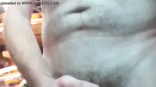 Guy Strokes Himself Slowly Outdoors in Daylight