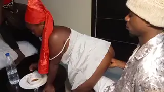 Busty Ebony MILF Seduces Her Wife's Friend in Bedroom