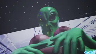 Busty Teen Cosplays Alien in Morph Suit for Webcam Toy Show