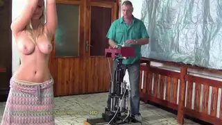 Busty Blonde Teen Endures Machine Whipping Session