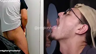 Married Latino Drains Stranger at Gloryhole