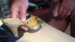 Guys in Shoes Stroke Until They Spray on Their Feet