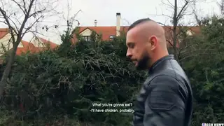 European Jock Spanks and Rims a Muscular Stud Outside