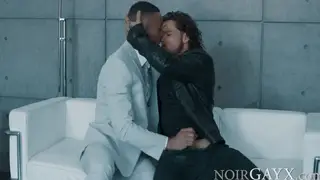 Muscular Hunks Share Interracial Threesome Oral