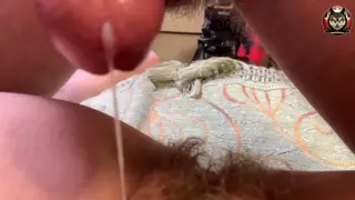 Hairy European MILF Takes a Slow-Motion Cumshot in Bedroom