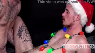 Trans Man Enjoys Holiday Toy Play in Elf Uniform