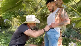 Muscular Latino Men Share Bareback Passion