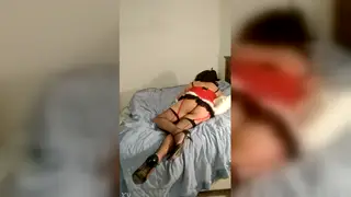 Solo Model Poses on Fresh Sheets in Bright Room