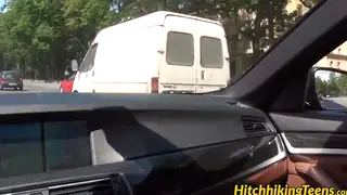 Brunette Teen Gets Anal Outdoors After Car Trouble