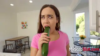 Older Man Guides Teen Stepdaughter Through POV Blowjob
