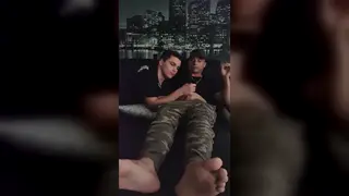 Muscular Latino Works His Uncut Cock Until He Explodes
