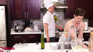 Muscular Hunks Escalate Kitchen Play to Deep Fisting