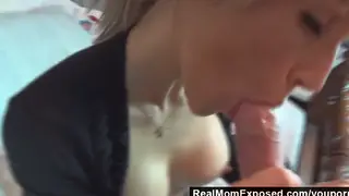 Blonde MILF Delivers a Sloppy Blowjob in POV