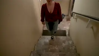 European BBW Wets Her Panties Outdoors in a Public Pissing Clip