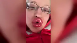 Blonde MILF Delivers POV Blowjob with Lipstick Kisses