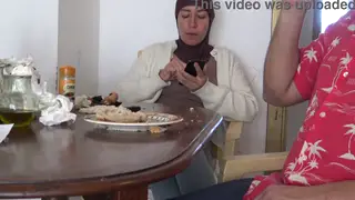 European Stepmom Takes Stepson's Load at Breakfast