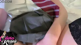 Curvy Blonde Takes a POV Creampie in Cosplay Lingerie
