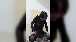 Tattooed Mature Woman Squirts in Lingerie During Bondage Play