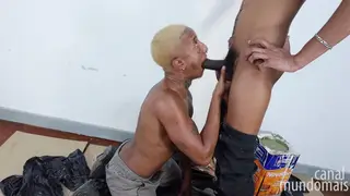 Curvy Guy Enjoys Interracial Blowjob with BBC