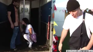 European MILF Joins Outdoor Orgy With Three Guys