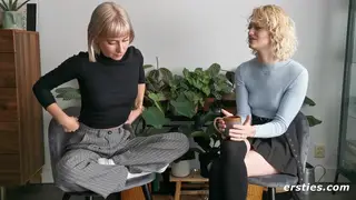 Blonde European Tastes Pussy for the First Time on Camera