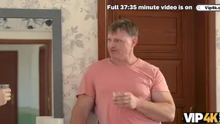 Stepdad Seduces Busty European in Locked Bathroom