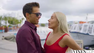 Voluptuous Tourist Treats Lover to Erotic Handjob