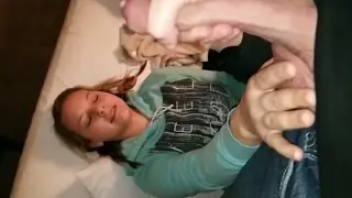 Blonde Teen Swaps Blowjobs for Couch Missionary