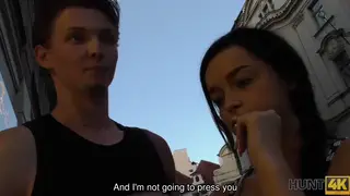 Petite European Brunette Gives POV Blowjob for Cash