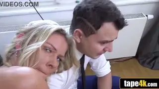 Blonde Bride Pays Debt With Her Body Before Husband
