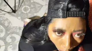 Latina Brunette Rides Hard After a Sweaty Gym Session