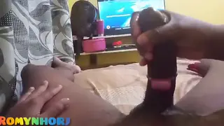 Neighbor Gets Fucked by Vibrating Cock Toy