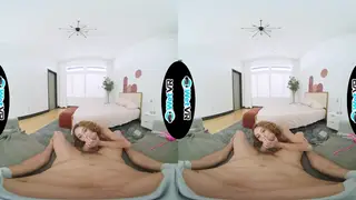 Petite Blonde Rides and Takes a Facial in Immersive VR POV