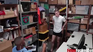 Ebony Officer Claims a Twink in Uniform Roleplay
