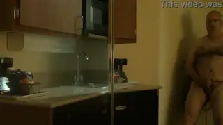 Hairy Mature Man Pleasures Himself Before a Mirror