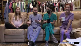 Blonde in Latex Lingerie Teases During a Medical POV Exam