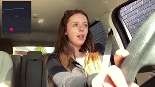 Petite Brunette Vibrates To Loud Orgasm In Moving Car