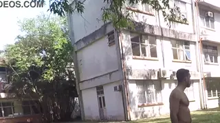 Amateur Stud Strokes Thick Cock Outdoors in Public