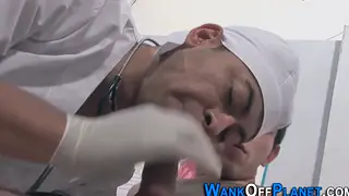 Ebony Doctor in Uniform Gets Blowjob and Handjob at Hospital