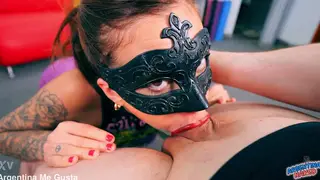 Red Lips Worship Cock in Deepthroat Blowjob