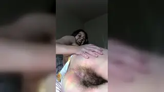 Hairy Hippie Teen Fingers Herself to Real Orgasm
