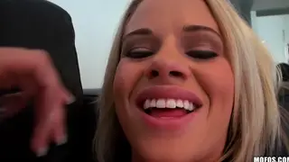 Blonde Bombshell Teases Wet Pussy in Lingerie