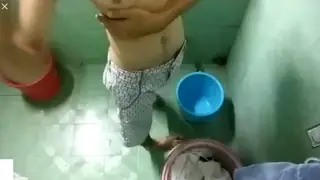 Asian Stud Gets Wet and Wild in the Bathroom