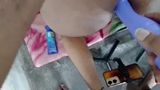 Curvy Indian Woman Takes Double Dildo Deep in Doggystyle