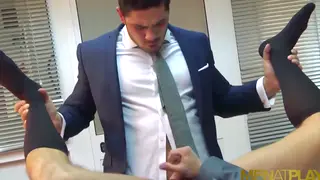 Muscular Executives Engage in Anal Sex at the Office