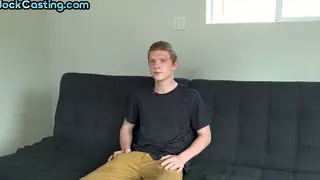 Blonde Redhead Strokes Hairy Cock at Casting